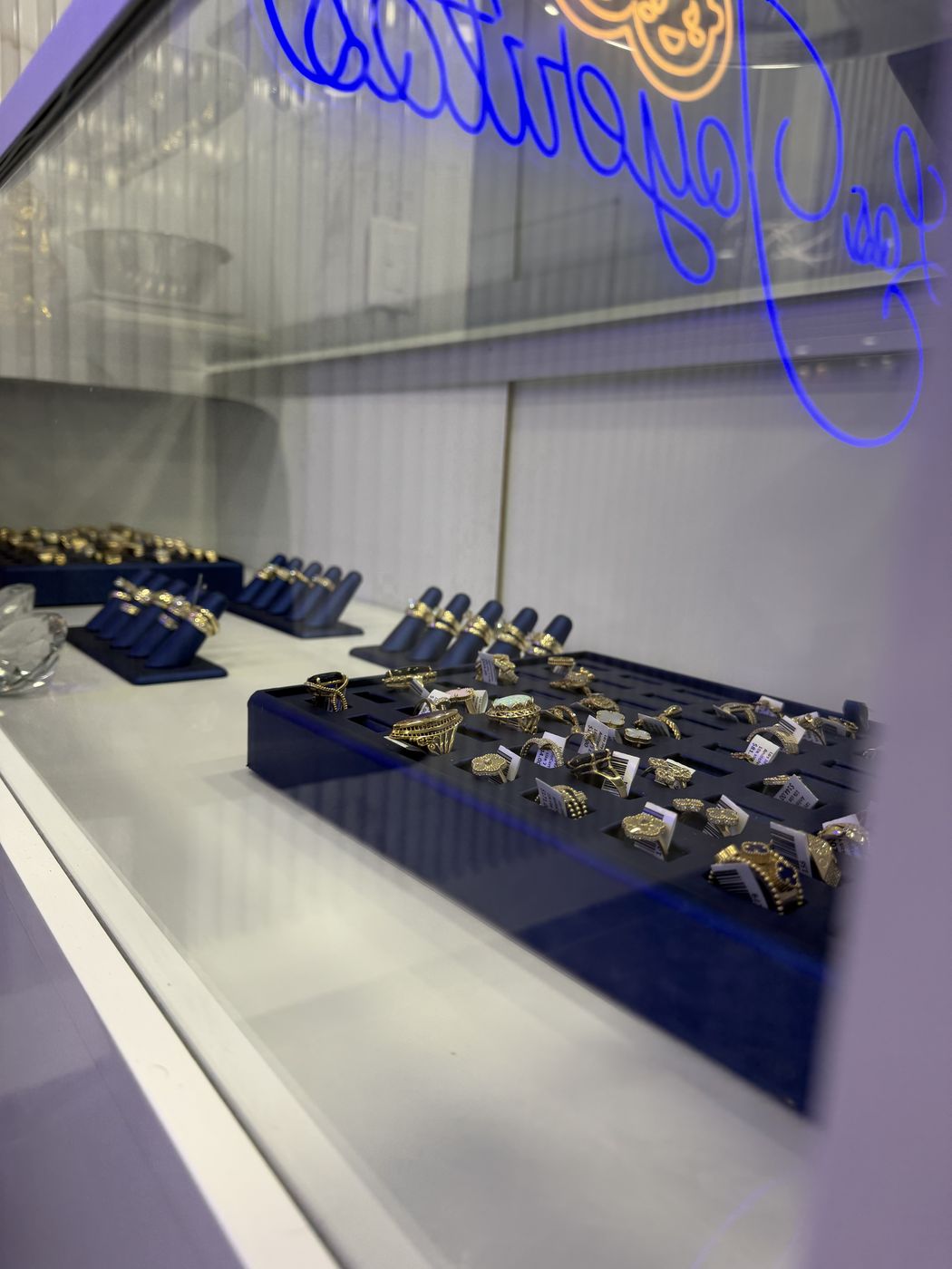 Gold rings in the vitrine